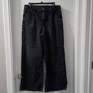 American Eagle Super High Rise Baggy Wide Leg Black Jeans